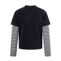 Striped fake two angel star printed long sleeved shirt