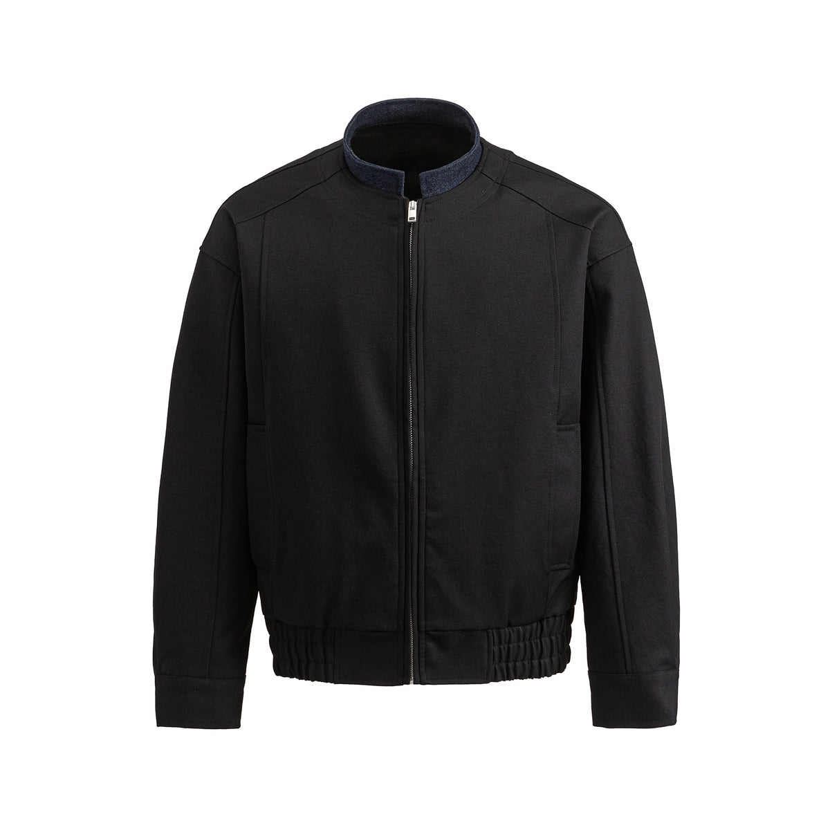 Stand-up Collar  Color-blocked  Zipper  Loose Fit  Baseball Jacket  Men's Cool Streetwear Outerwear