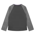 Cartoon printed color blocked shoulder long sleeved t-shirt