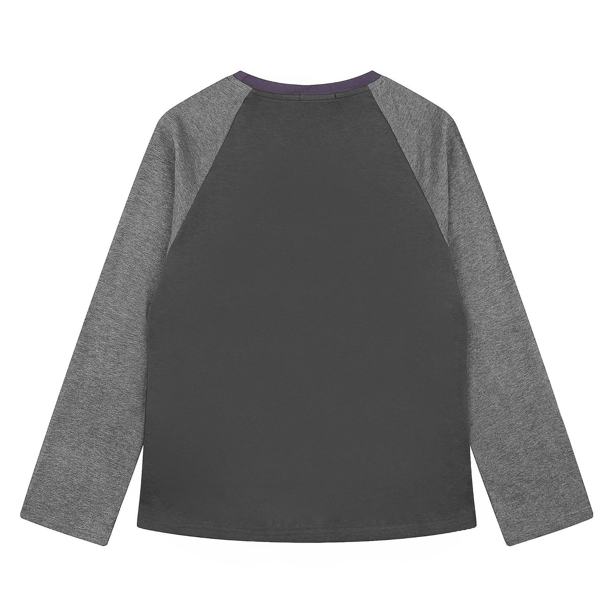 Cartoon printed color blocked shoulder long sleeved t-shirt