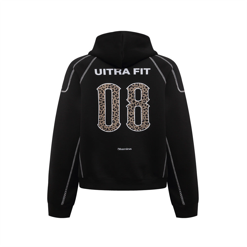 08 digital leopard print hooded sweatshirt