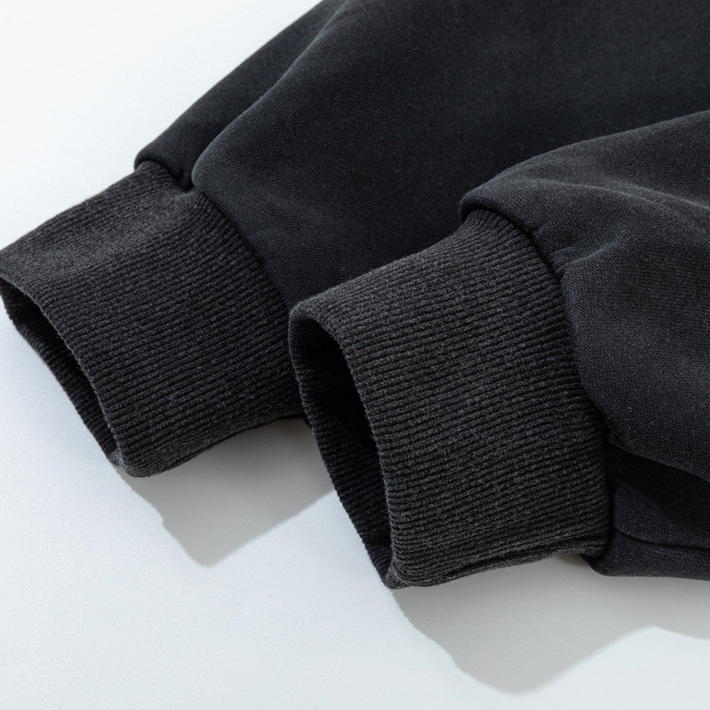Woolen collar hooded cardigan sweatshirt