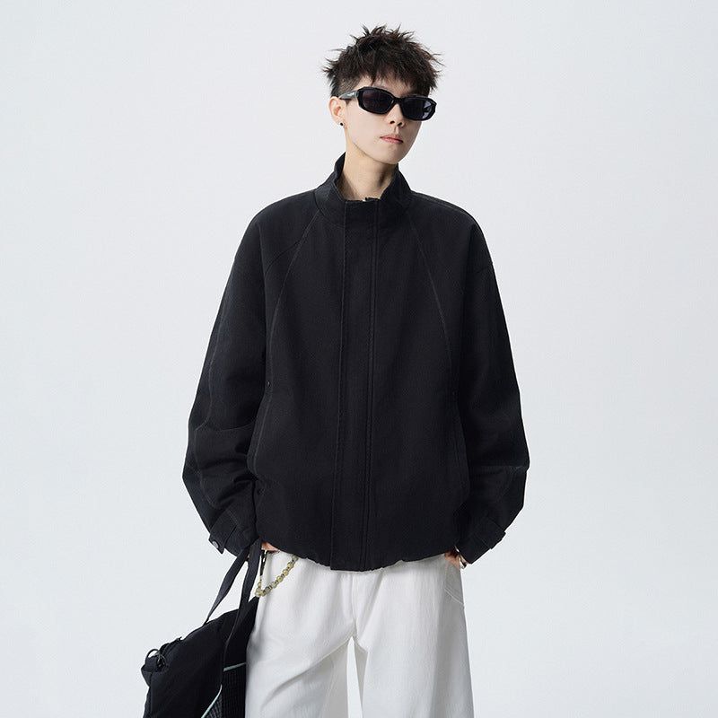 High-Quality  Trendy Stand Collar Jacket for Young Men, Spring and Autumn Fashionable Casual Outerwear