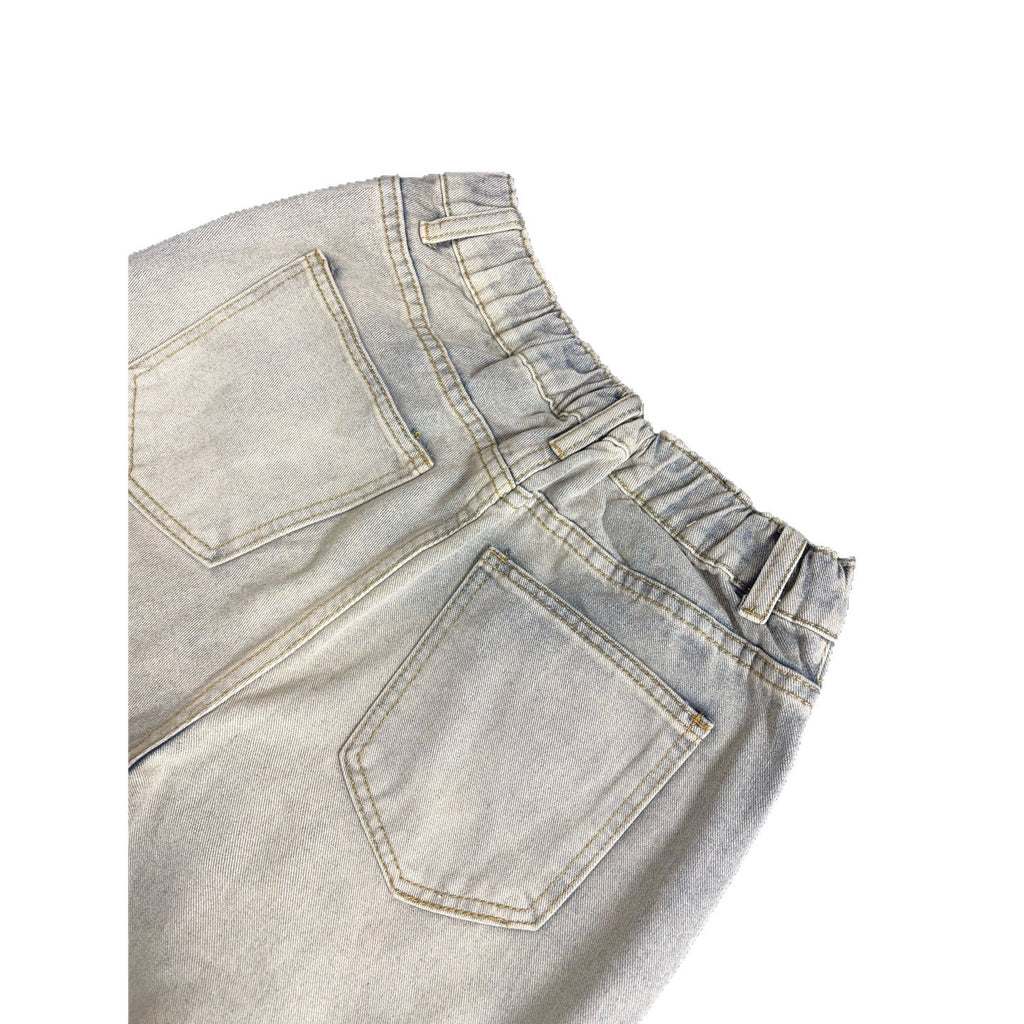 Vintage Street Style Distressed Rip-Off Denim Pants
