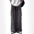 Casual Color-blocked Multi-pocket Loose Fit Men's Denim Pants Fashion Streetwear Style