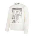 Portrait printed loose round neck pullover casual top