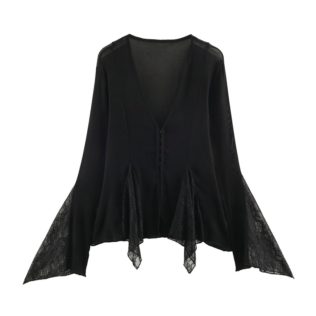Pure Desire Style Lace Splicing Top