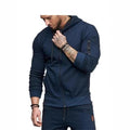 Men's Casual Solid Color Zip Up Hooded Slim Fit Sweatshirt Jacket