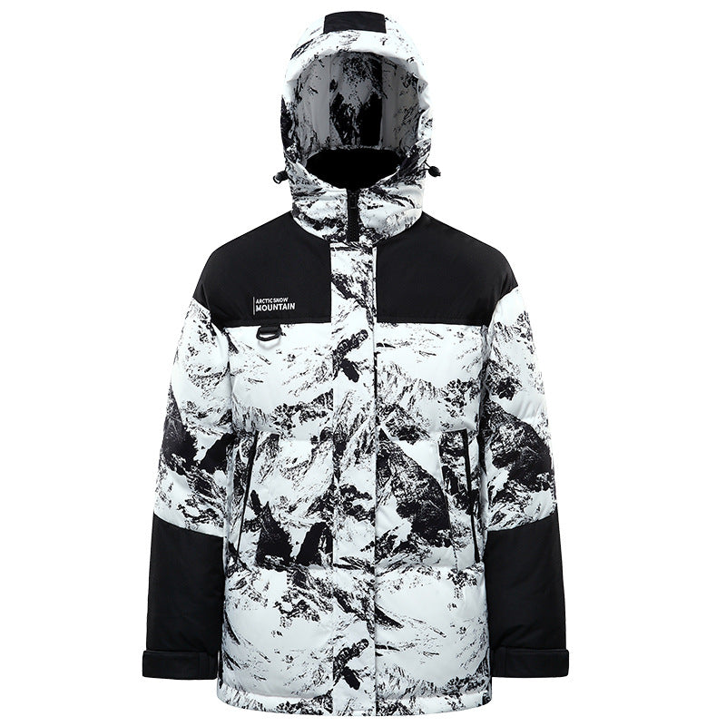 Clothing  Down Jacket Men Winter White Duck Down Short Thick Warm Windproof Fashion Hooded Outerwear