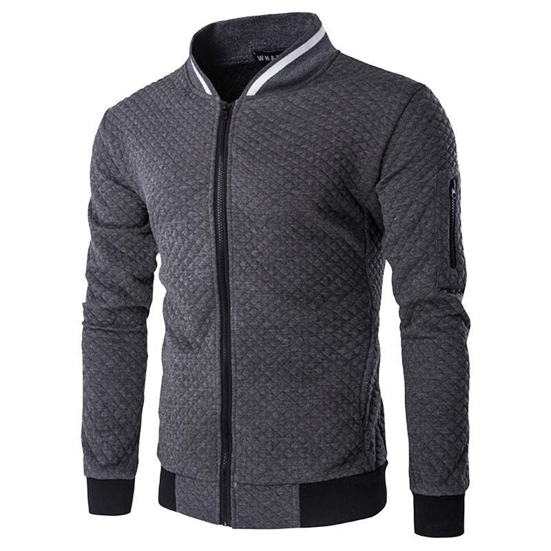 Men's Style Casual Sports Zipper Crew Neck Baseball Jacket