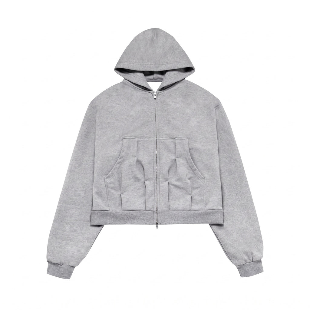 Design Knotted Asymmetrical Short Hooded Sweatshirt for Men