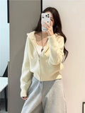 Casual Wavy Pattern Double Zipper Hooded Knit Cardigan for Women,Sweater Top