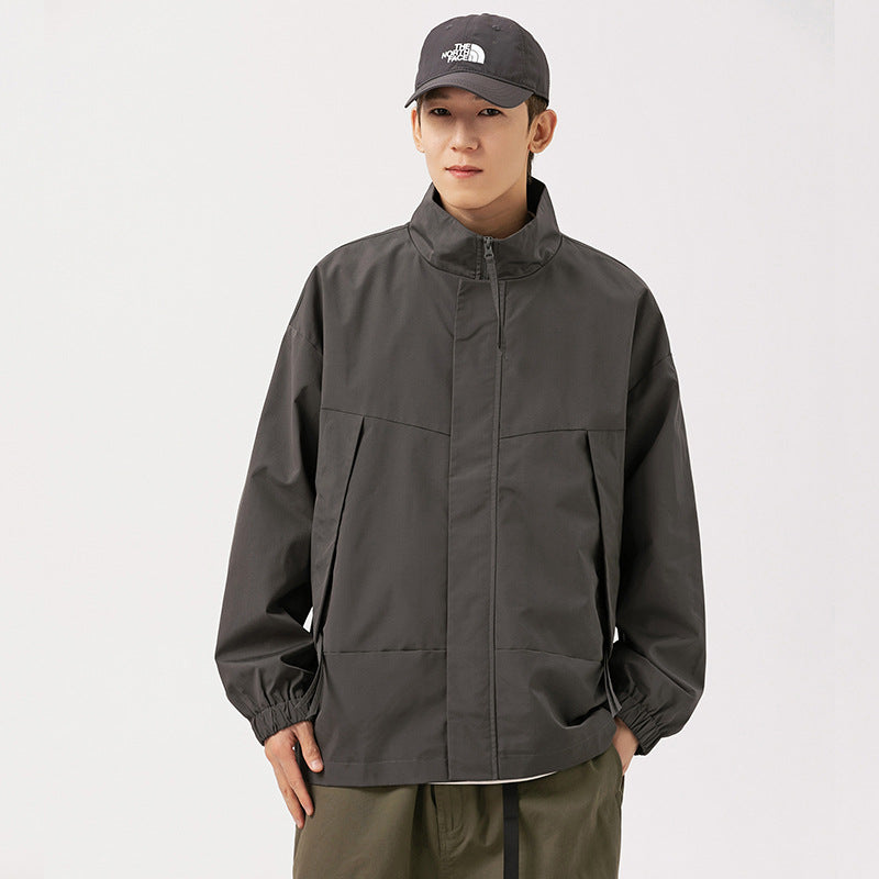 Men's Street Style Cargo Flight Jacket Casual Baseball Coat