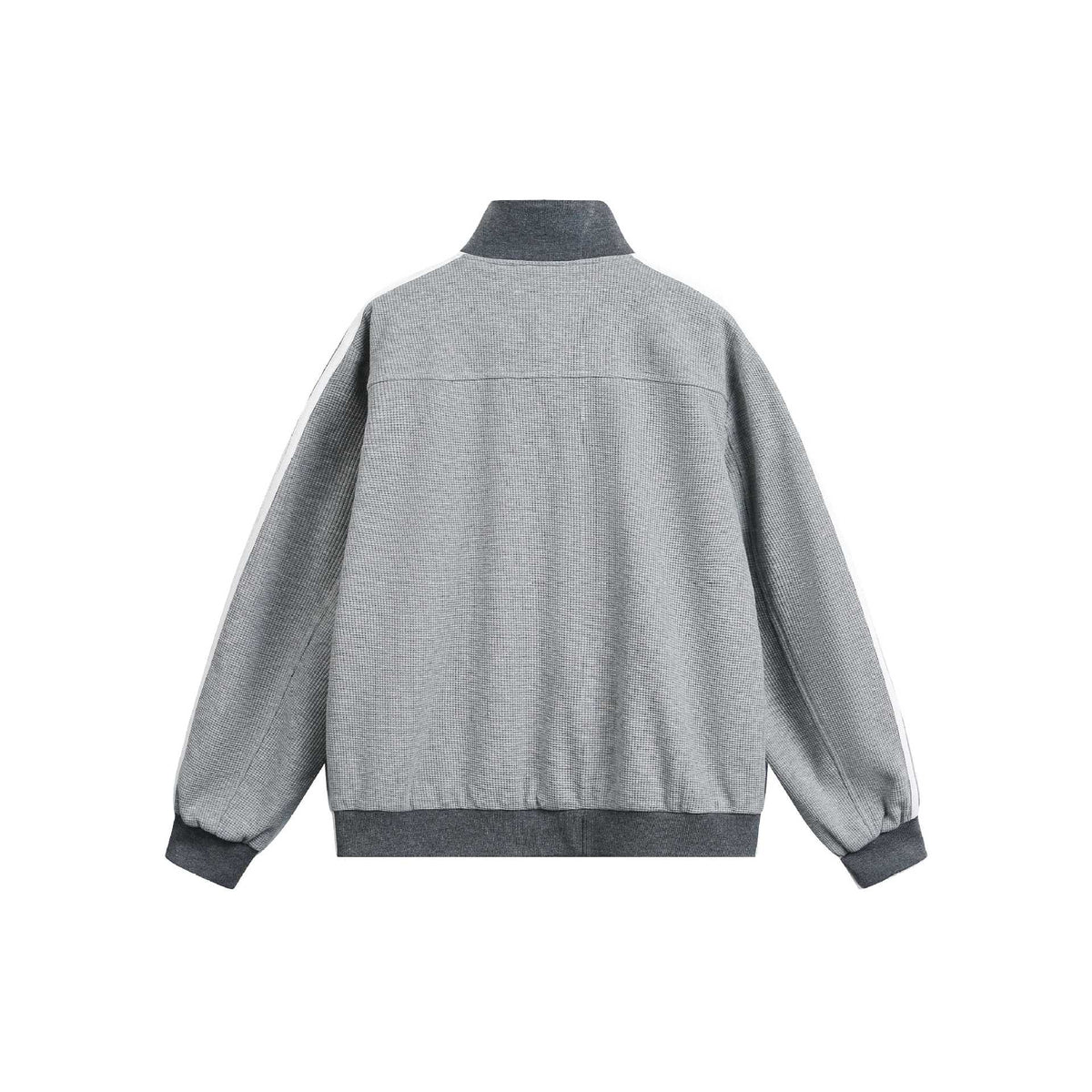 Sporty Stand-Up Collar Striped Color-Blocking Jacket for Men