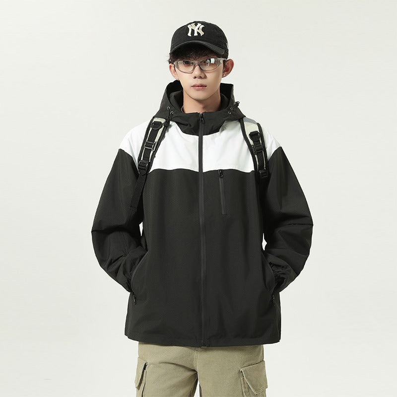 Outdoor Windproof Thermal Hooded Jacket for Men Women Casual Hiking Camping Commute Sporty Windbreaker