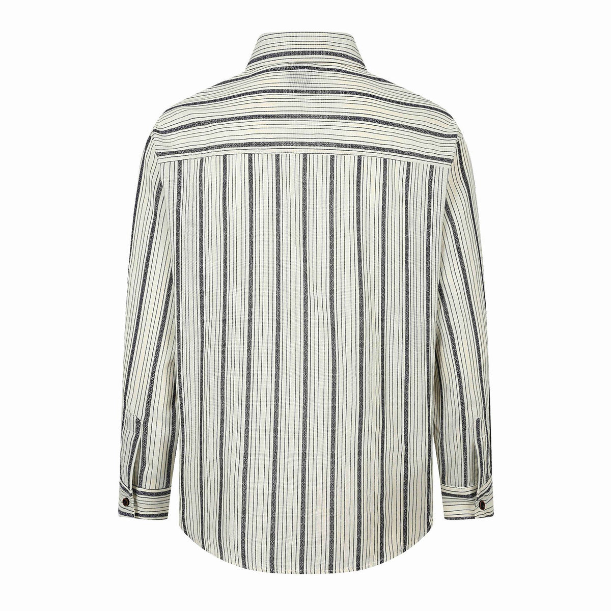 Casual Loose Stripe Long Sleeve Shirt with Irregular Buttons