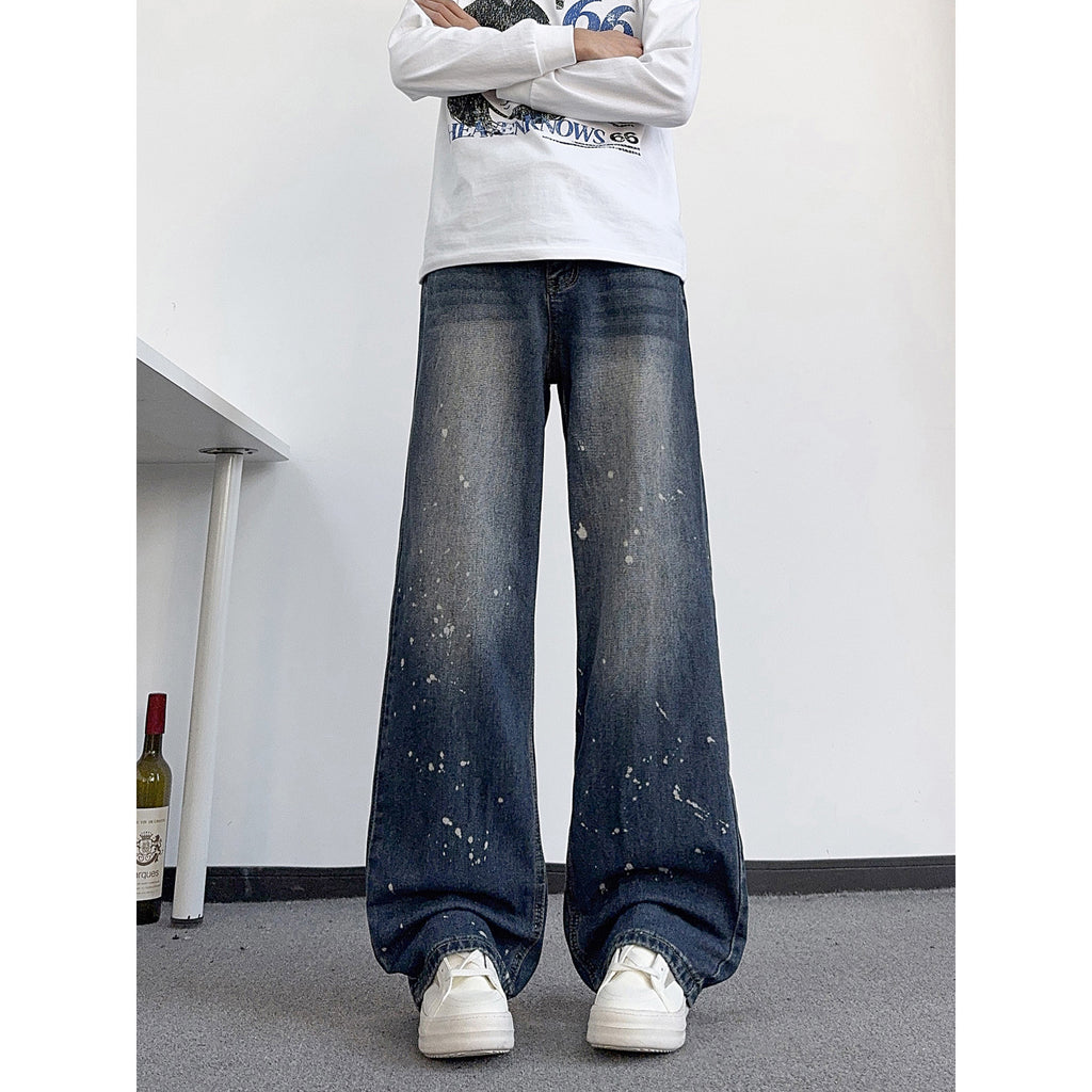 Paint Knife-Style Denim Pants for Men