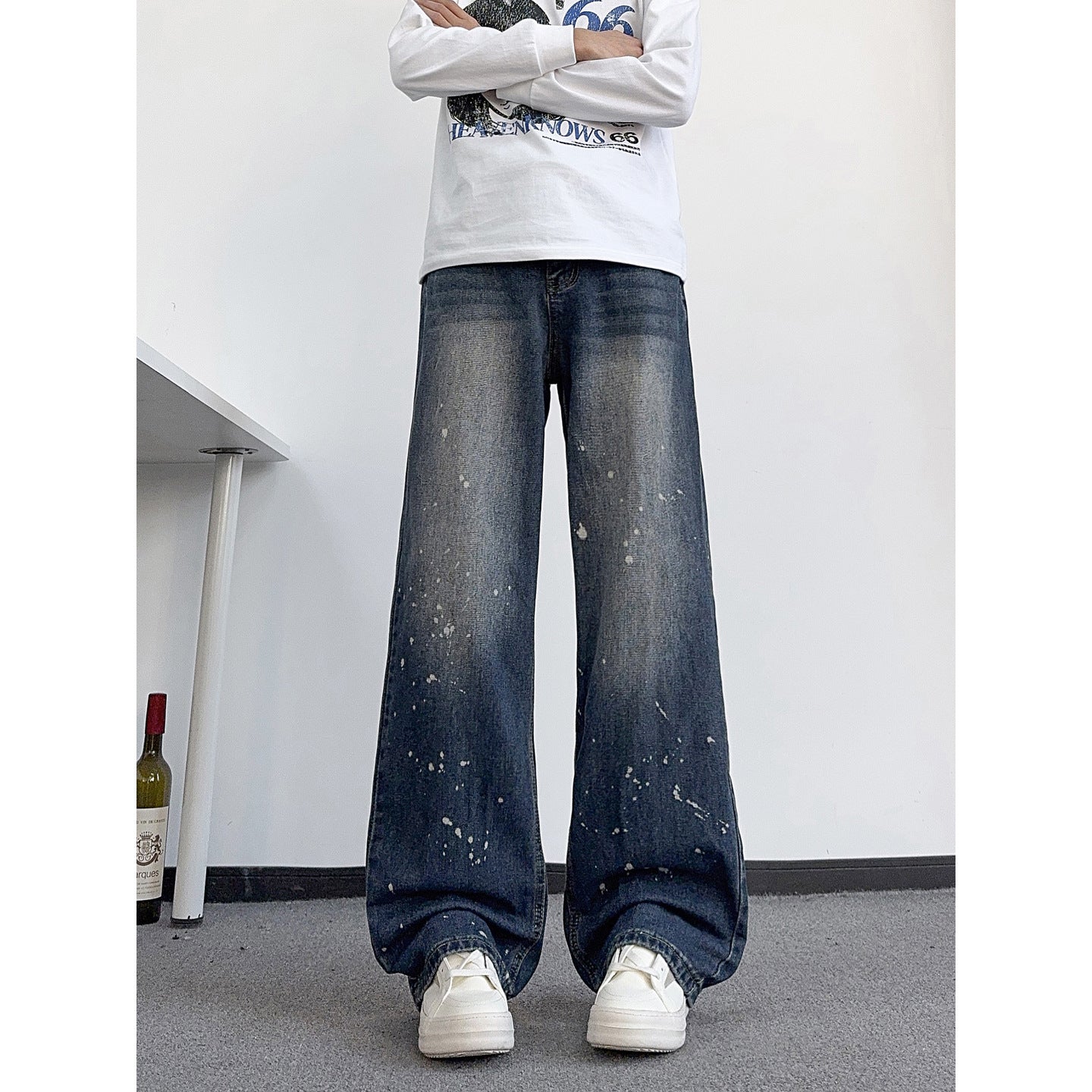 Paint Knife-Style Denim Pants for Men