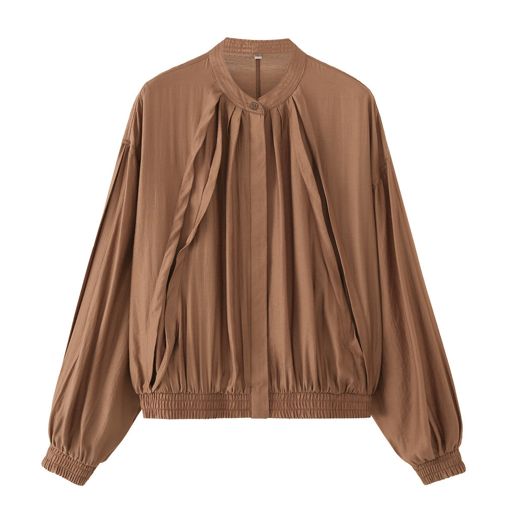 Simple long sleeved round neck hanging shirt