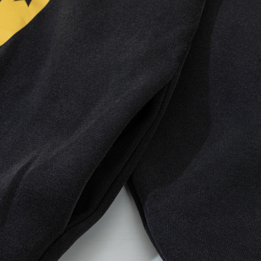 Letter printed contrasting hooded sweatshirt