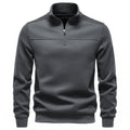 Stand up collar half zipper pullover hoodie top