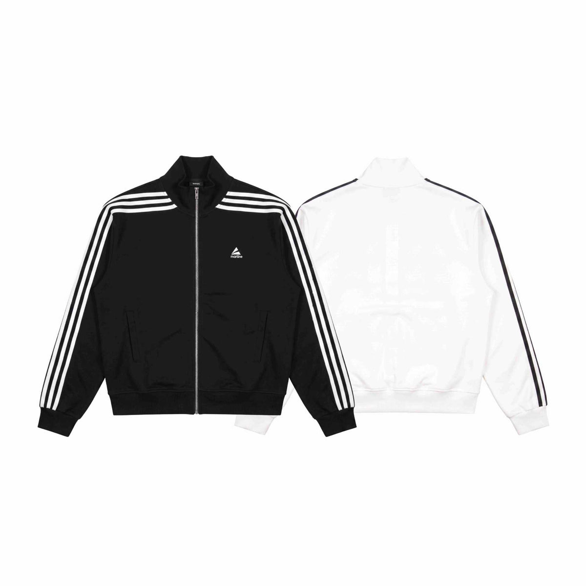 Sporty Side Stripe Open Front Stand Collar Loose Casual Hoodie