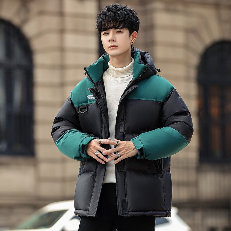 Clothing  Down Jacket Men Winter White Duck Down Short Thick Warm Windproof Fashion Hooded Outerwear