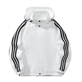 Casual Hooded Jacket for Men, Spring and Autumn Style, Trendy Three-Stripe Design, Loose Fit, Sporty Outerwear