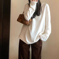 Pocket Knitted Long Sleeve T-Shirt for Women, Loose Fit, Slimming Inner Layer Top, Fashionable Long Sleeve Shirt