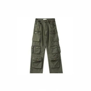 Heavy design sense, multi pocket workwear, straight leg long jeans, street style, loose and versatile casual wide leg pants
