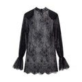 Pure Desire Style Lace Splicing Hollow Perspective Top