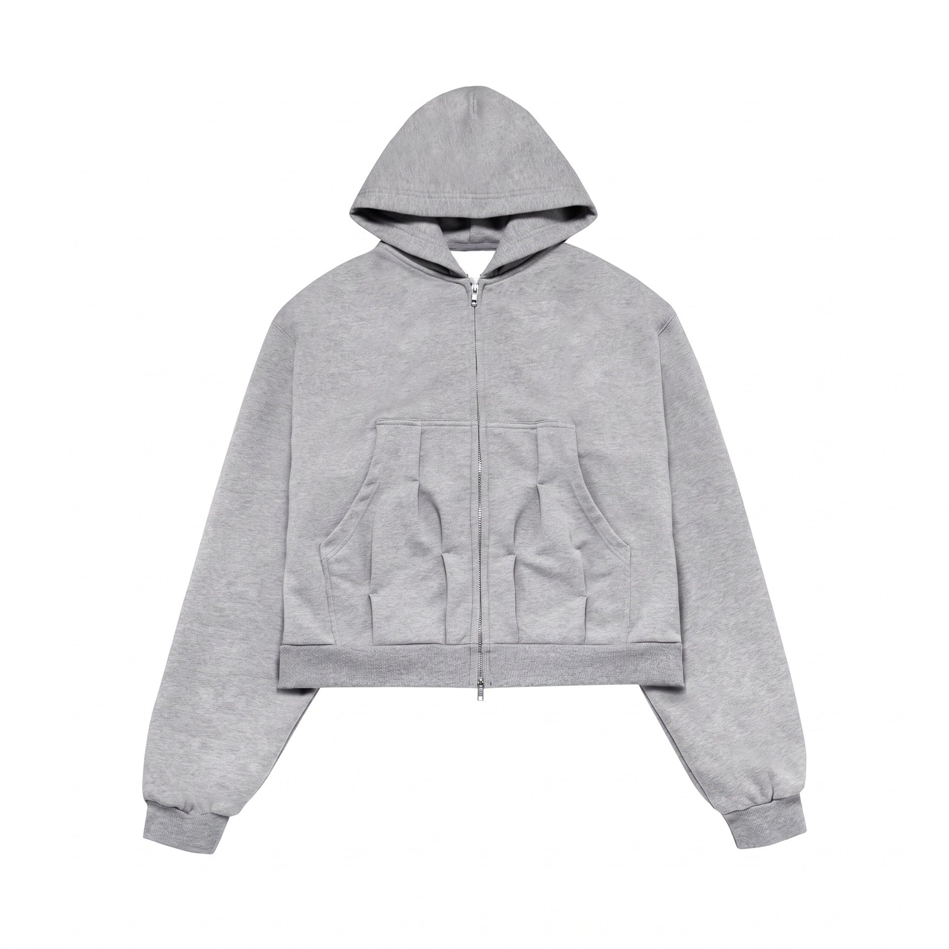 Design Knotted Asymmetrical Short Hooded Sweatshirt for Men