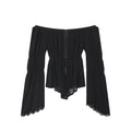 Spicy girl one shoulder lace patchwork top