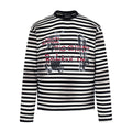 Striped round neck long sleeved T-shirt