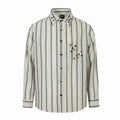 Casual Loose Stripe Long Sleeve Shirt with Irregular Buttons