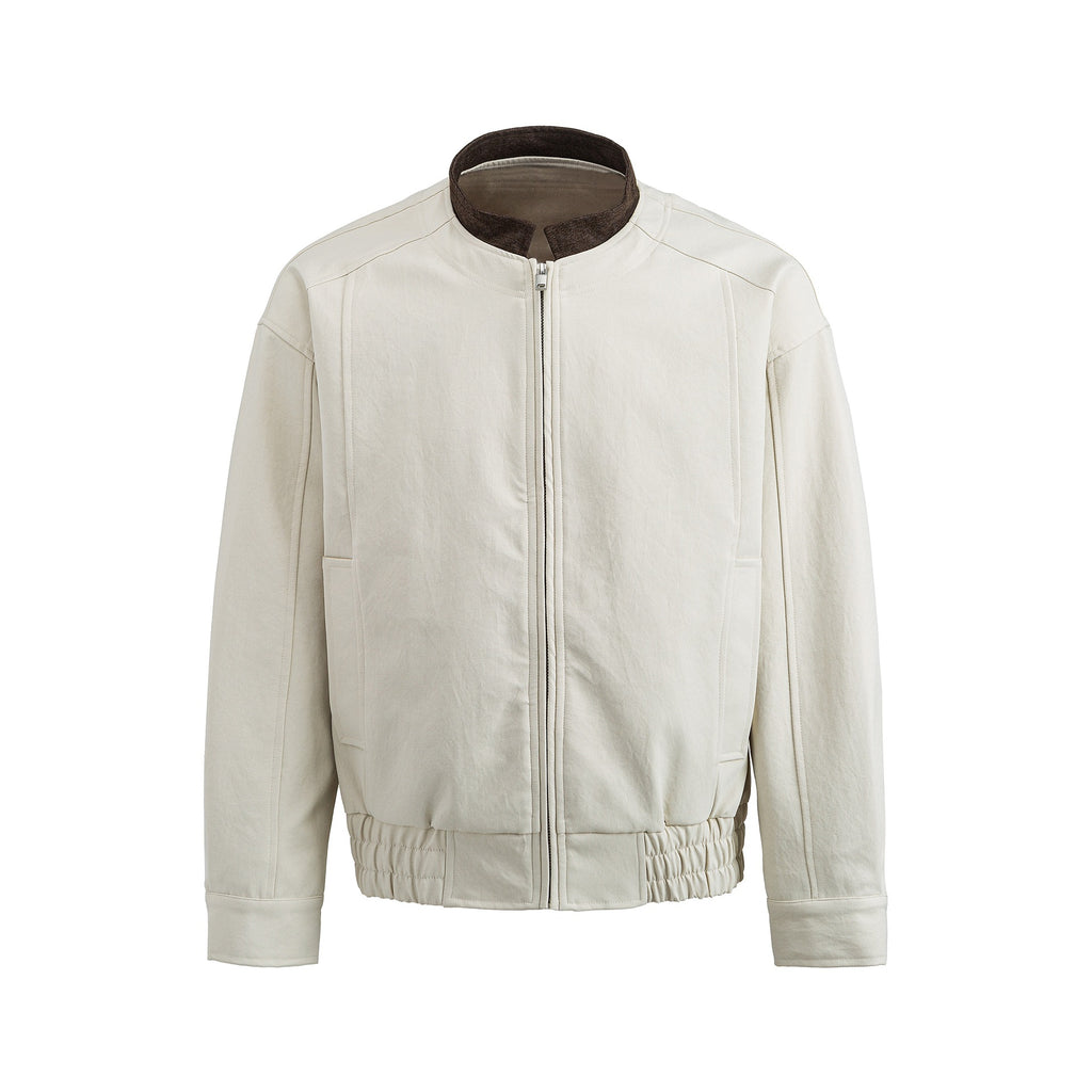 Stand-up Collar  Color-blocked  Zipper  Loose Fit  Baseball Jacket  Men's Cool Streetwear Outerwear