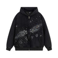 Starry Sky Hot Diamond Hooded Cardigan Sweatshirt